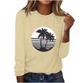 thumbnail image 5 of Clearance Clothes under $5.00 Fashion Women's Spring Printed Long Sleeves Round Neck Casual Tee Tops, 5 of 5