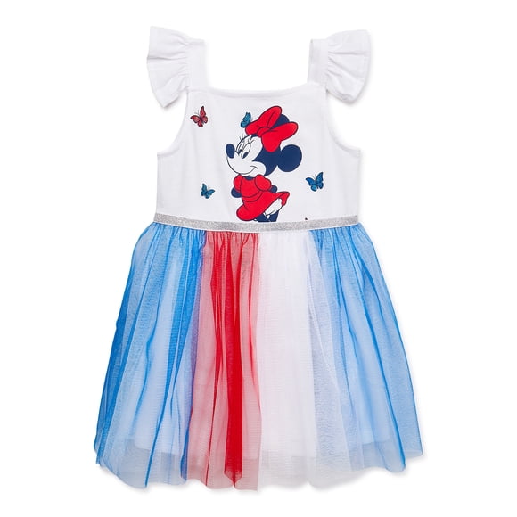 Minnie Mouse Toddler Girl Flutter Sleeve Tutu Dress, Sizes 2T-5T