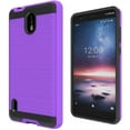 thumbnail image 5 of For Samsung Galaxy A42 5G Slim Rugged TPU + Hard PC Brushed Texture Hybrid Dual Layer Defender Armor Shock Absorbing Phone Case Cover by Xpression - Purple, 5 of 8