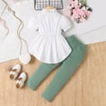 thumbnail image 6 of newwalpole Toddler Baby Girl Clothes Short Sleeve Ruffle Shirt Floral Pant Set 2 Piece Outfits For Girls Cute Clothing Set Green for Size 2-3 Years, 6 of 7
