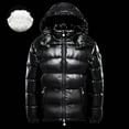 thumbnail image 2 of Ecqkame Puffer Jacket Men Casual Warm Hooded Long Sleeve Solid Zip Up Outwear Coat Winter Jackets for Men Black XXL, 2 of 7