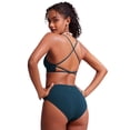 thumbnail image 2 of Top de Bikini CRZ YOGA Escote Profundo en V con Tirantes Cruzados Azul S, 2 of 5