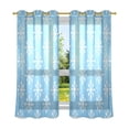 thumbnail image 6 of Yayeee Window Curtains Light Filtering 63"x42" Grommet Panel Pair Home Living Room Decor, Snowflake Pattern, 6 of 7
