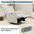 thumbnail image 5 of Power Swivel Rocking Recliner Chair, Electric Rocker Nursery Glider Chair, USB and Type-C Ports, Upholstered Fabric Reclining Single Sofa Chair for Living Room (Beige), 5 of 8