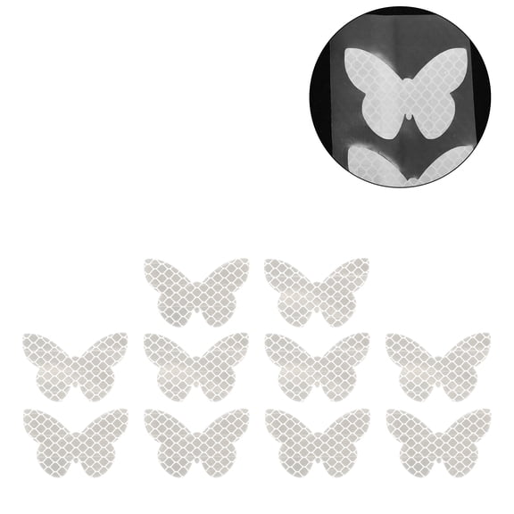 Unique Bargains Reflective Bumper Decal Fluorescent White Rectangle Butterfly Pattern Reflective Car Sticker Personalized Decoration