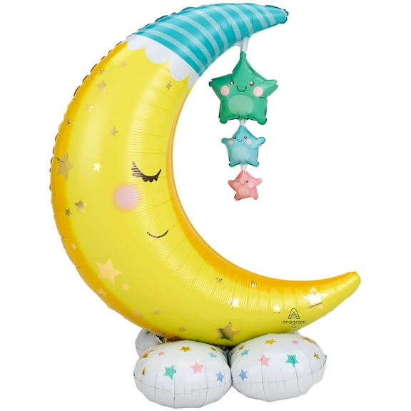 Anagram 55" Moon & Stars Airloonz Foil Balloon, Multicolor,4245911