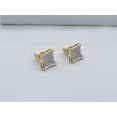 thumbnail image 3 of Dazzlingrock Collection 0.15 CT Round White Diamond Studs for Men, Yellow Plated Sterling Silver, 3 of 6