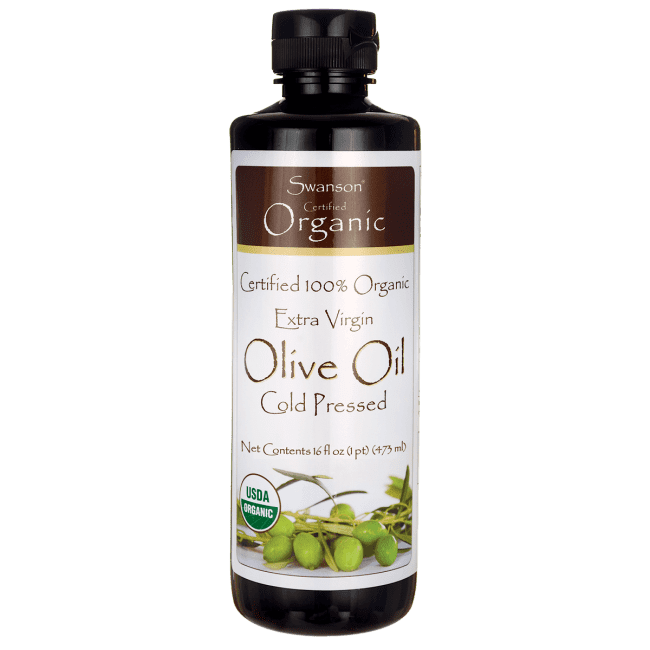 Swanson Certified 100 Organic Extra Virgin Olive Oil, Cold Pressed