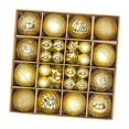 thumbnail image 2 of 44 Uds. de adornos de bolas de Navidad, conjunto de decoración de de Navidad, adornos navideños inastillables a granel para vacaciones, patio, Oro Macarena bolas colgantes de arbol, 2 of 8