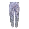 WOYY Tween Girl Dance Pants Sequin Leopard Jazz Pants Elastic Waist ...