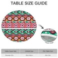 thumbnail image 6 of Boho Floral Design Elastic Hem Table Cover, Perfect Fit for Round Tables 52-56 Inches, Machine Washable for Easy Maintenance, 6 of 7