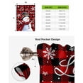 thumbnail image 6 of Red Black Christmas Tie Up Curtains for Window, Xmas Snowman Birds Snowflake Thermal Insulted Balloon Shade Adjustable Rod Pocket Curtains Valance Panels for Kitchen Bathroom Café 42 x 63, 6 of 7