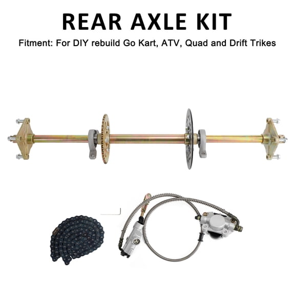 Mad Hornets 32" ATV Quad Go Kart Rear Live Axle Kit Sprocket Brake Wheel Hub Brake Assembly