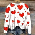 thumbnail image 1 of Jsaierl Chandails en Molleton pour Femmes Saint-Valentin Mignons Imprimé Cœur Chandails en Molleton Tendance Chandail Col Rond Décontracté Manches Longues pour Femmes, 1 of 4