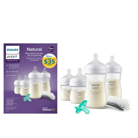 Philips Avent Natural Baby Bottle with Natural Response Nipple Newborn Gift Set SCD837/03