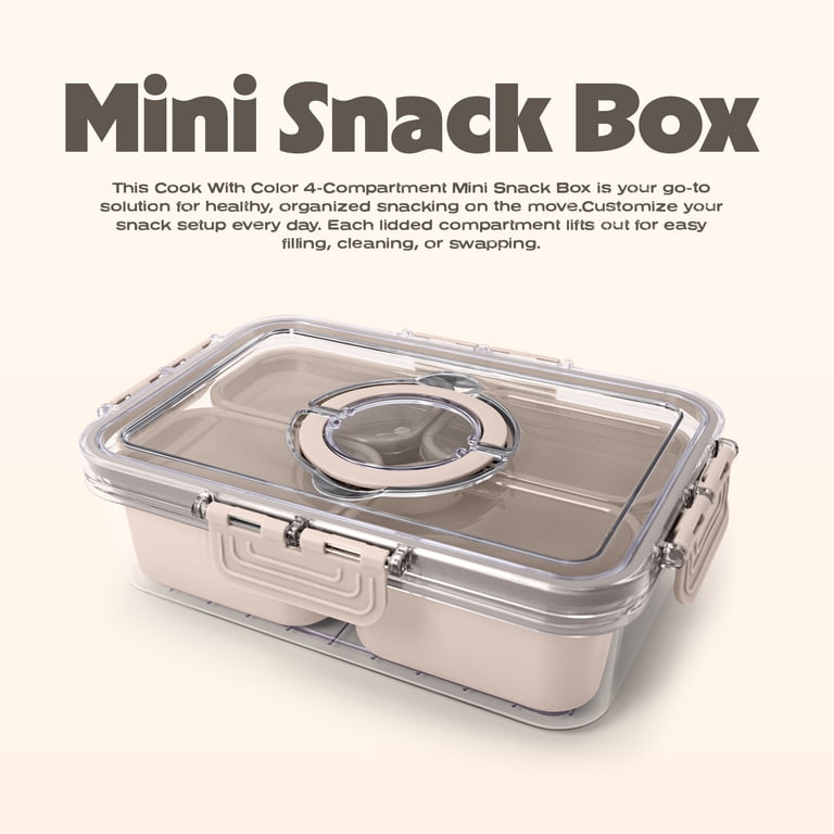 Cook with Color 4-Compartment Mini Snack Box Food Storage Carrier