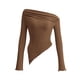 thumbnail image 1 of Remera PRETTYGARDEN Y2K Crop Top Escote Hombros Marrón XL, 1 of 9