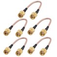 thumbnail image 1 of 5 Pcs Adaptador conector SMA macho a SMA macho de oro RG316 para cable coaxial de televisión satelital de 10 cm, 1 of 2