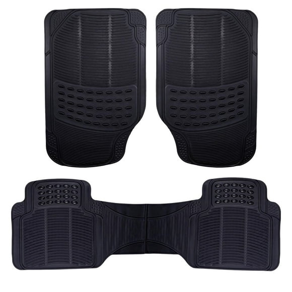 Tapete Proteck Auto Camioneta Hule- Plástico Universal 3pz negro