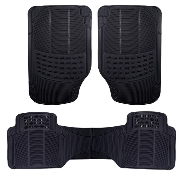 Tapete Proteck Auto Camioneta Hule- Plástico Universal 3pz negro