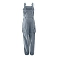 thumbnail image 5 of Egmy Women Loose Dungarees Loose Long Pockets Rompers Jumpsuit Pants Trousers, 5 of 6