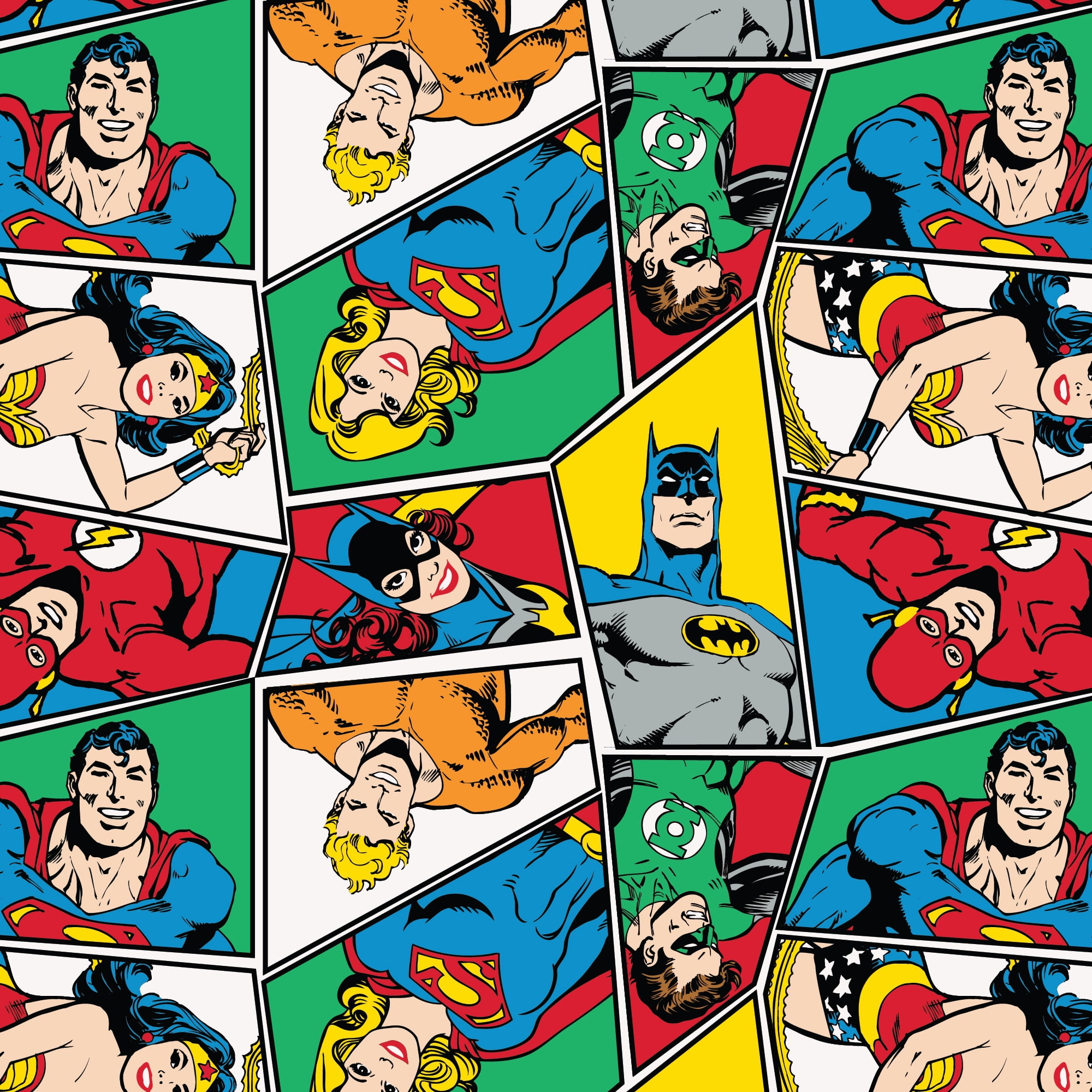 Eugene Textiles Premium Crafted Licensed DC Comics Group 100% Quilting Cotton 18" x 21" Precut Fat Quarter Multicolor