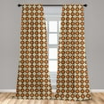 thumbnail image 4 of Ambesonne Dark Orange Curtains, Abstract Square Grid, Pair of 28"x63", Beige Dark Taupe, 4 of 4