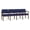 Blue, variant on Lenox Wood Reception Waiting 4-Seat Tandem Seating / Walnut Wood / Blue