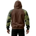 thumbnail image 4 of Men's Pullover Hoodie with Camouflage Print Raglan Sleeves and Adjustable Drawstring Hood Casual Fit Sweatshirt Top Light Brown 3XL, 4 of 5