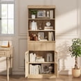 thumbnail image 4 of Studyset 70" Kitchen Pantry Cabinet, Tall Bookcase with Open Shelves and Fluted Drawer, Floor Standing Bookshelf with Glass Doors, Wood Display Cabinet for Kitchen, Living Room, 4 of 7