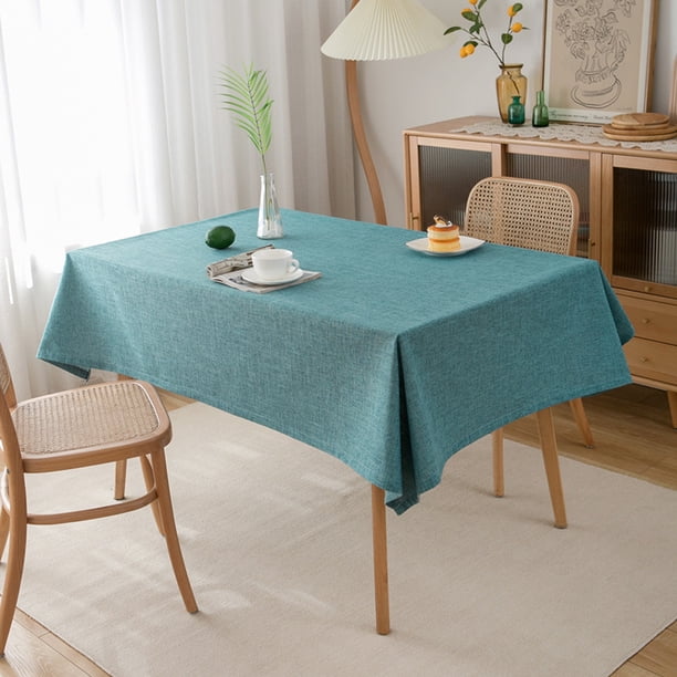 Mantel rectangular de lino texturizado, resistente al agua y a las manchas, mantel decorativo sin arrugas, mantel de estilo rústico para comedor, fiesta, buffet, boda, 52 x 70 pulgadas