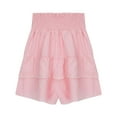 thumbnail image 4 of LLYwey Girls Ruffle Shorts, Kids Fashion Elastic High Waist Ruffle Flowy Shorts Solid Color Linen Casual Shorts , Style-2, Pinks, 5-6T, 4 of 6
