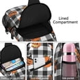 thumbnail image 4 of Sling Backpack,Checkered Halloween Pumpkin Pattern Sling Bag with Water Bottle Holder,Waterproof Sling Bag for Men/Women with Headphone Jack for Hiking,Travel, 4 of 6