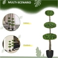 thumbnail image 4 of JERFIT 43.25" Artificial Boxwood Topiary Trees Set of 2 in Cement Pots, Faux Indoor Outdoor Plants for Home Office Living Room Decor, UV Resistant Green Shrubs, 4 of 8