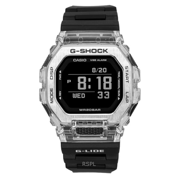 Casio G-Shock G-Lide Digital Smartphone Link Resin Strap Quartz GBX-100S-1 200M Unisex Watch