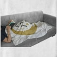 thumbnail image 6 of I Love You to the Moon and Back Soft Flannel Fleece Blanket, Crescent Moon Loving Feeling Stars Illustration, Cozy Plush for Indoor and Outdoor Use, 50" x 70", White and Dark Mustard, by Ambesonne, 6 of 6