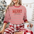 thumbnail image 3 of Birdeem Chandails en Molleton de Noël pour Femmes, Lettres Rayées à Sequins Col Rond Manches Longues Haut de Sport, 3 of 6