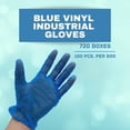 thumbnail image 2 of SSBM Vinyl Disposable Gloves Large Blue 5 Mil Powder-Free Exam Grade 72000 Pcs for Food Service Industry & Light Duty Work, 2 of 6
