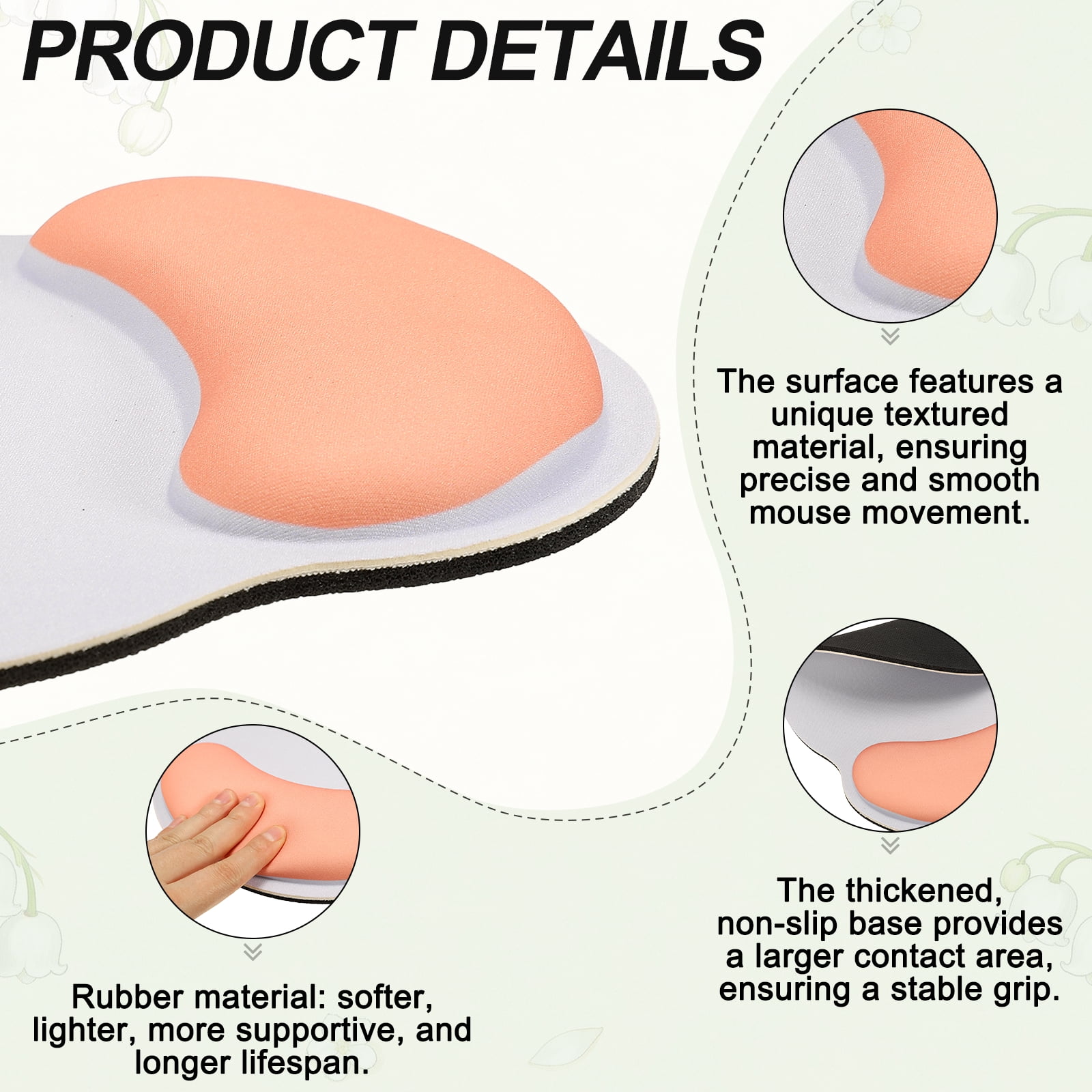 Ergonomic Wrist Rest Set, Memory Foam Mouse Pad and Keyboard Wrist Rest Support Hand Waterproof Cup Pad Non-slip for Office Computer Gaming Home Desk Accessory, Light Blue/Orange