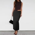 thumbnail image 2 of EDFBUYKRS Female Skirts Plus Size Skirts for Women 4X-5X Jean Women's Solid Color Slim Fit High Waist Thickened Midi Skirt for Casual and Evening Wear, 2 of 7