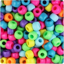 BeadTin Bright Mix Matte 9mm Barrel Pony Beads (500pc)