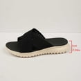 thumbnail image 6 of Huowey Wedge Sandals For Women Dressy Comfortable Summer Casual Hollow Knit Slingback Platform Sandals Open Toe Slip On Thicken Walking Shoes Beach Footwear,j-Black,8, 6 of 9