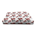 thumbnail image 4 of Rose Pet House, Watercolor Art Style Skull with Red Roses and Buds Gothic Halloween Pattern, Outdoor & Indoor Portable Dog Kennel with Pillow and Cover, 5 Sizes, Vermilion Black Green, by Ambesonne, 4 of 5