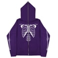 thumbnail image 4 of Sudaderas informales con esqueleto Y2k oscuro europeo y americano para hombres y mujeres, sudaderas con capucha góticas para parejas, sudadera con cremallera de gran tamaño Harajuku, 4 of 5