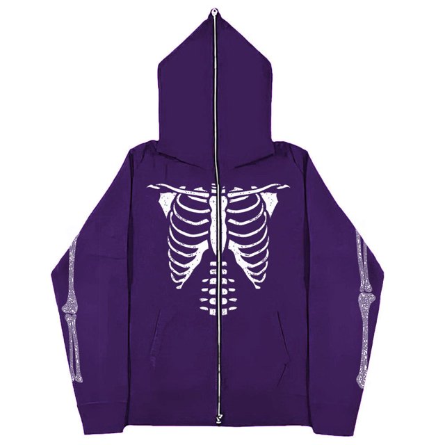 Sudaderas informales con esqueleto Y2k oscuro europeo y americano para hombres y mujeres, sudaderas con capucha góticas para parejas, sudadera con cremallera de gran tamaño Harajuku