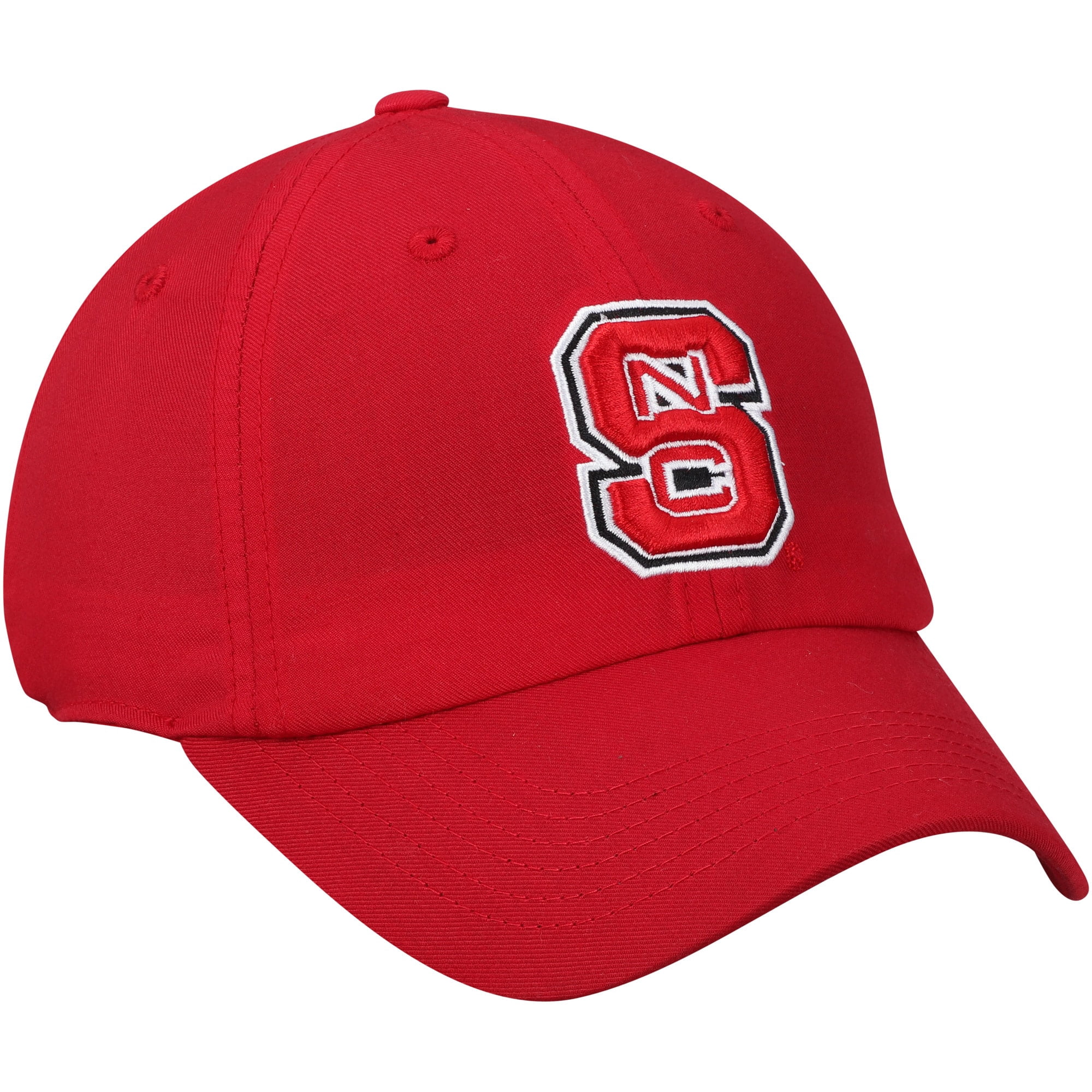 Men's Top of the World Red NC State Wolfpack Primary Logo Staple Adjustable Hat