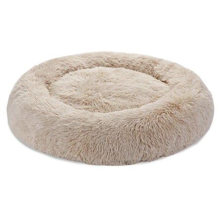 ZENY 30" Calming Ultra Soft Shag Faux Fur Dog Bed Medium Small Breed Washable