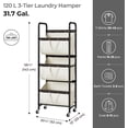 thumbnail image 5 of GRANNY SAYS 3-Tier Laundry Basket with Wheels, 120L Rolling Laundry Hamper Sorter, 3 Section Metal Frame Laundry Organizer, Removable Bags, Beige, 5 of 9