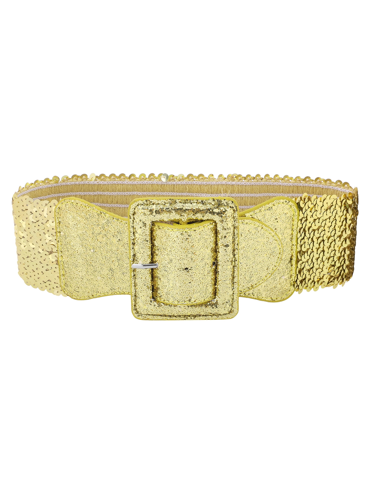 9292 Women Sequin Belts Sparkle Gold Waistband Women main image 4