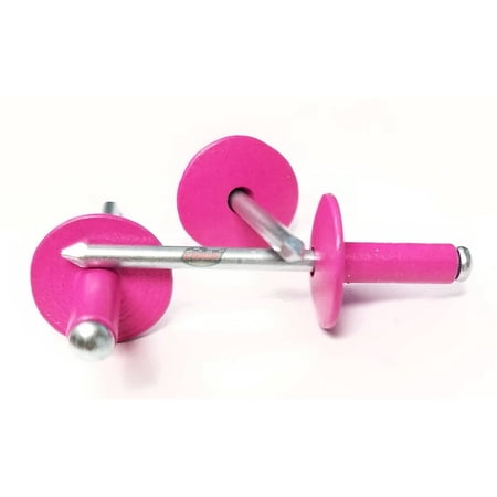 

Pink 3/16 Aluminum Large Head with Steel Mandrel Multi Grip Pop Rivets Fasteners .275 - .598 Grip Range